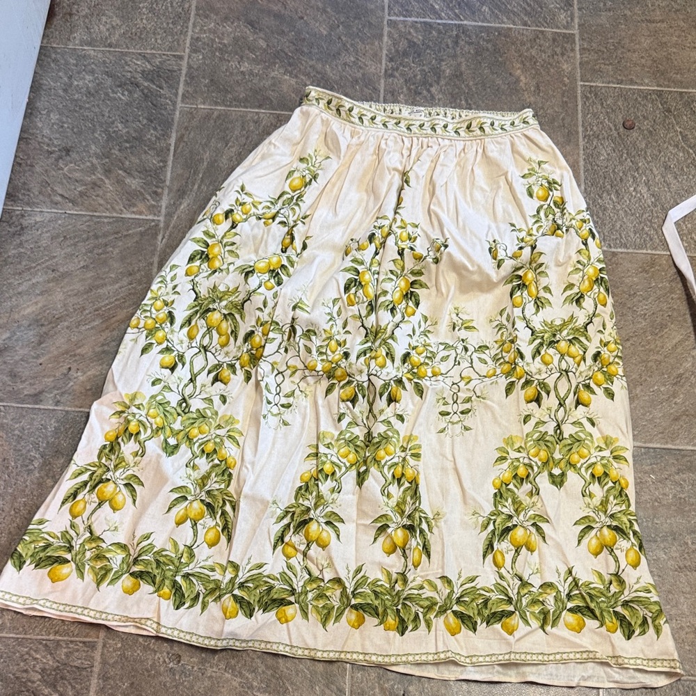 Max Studio Lemon Print Maxi Skirt